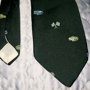 VINTAGE Lee Martin Race Cars Flags Mens Tie